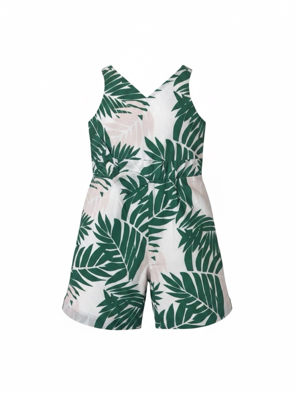 Janie and Jack White Romper with Green Leaf Print baby 3/6m